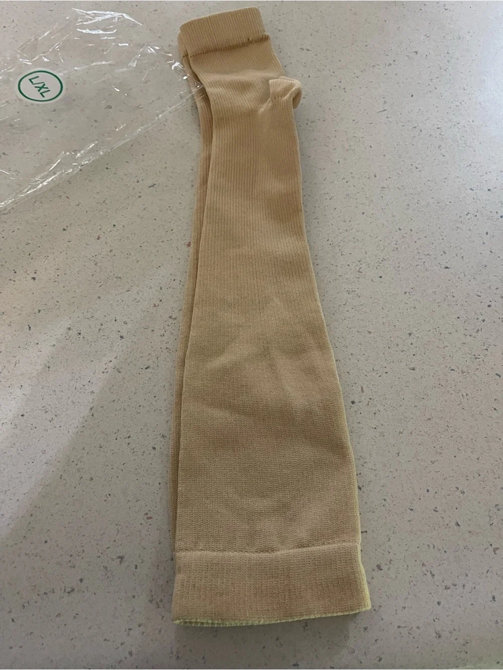 New!Beige Compression Toe-Opening Knee hi compression socks! 18-21 compr.  L/XL